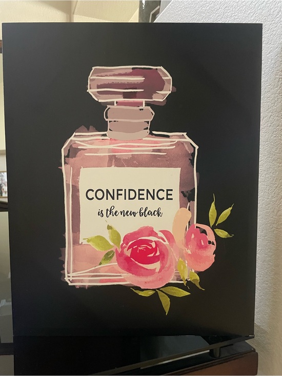 Other - Confidence Is The New Black Floral Wall Art - Pink and Black